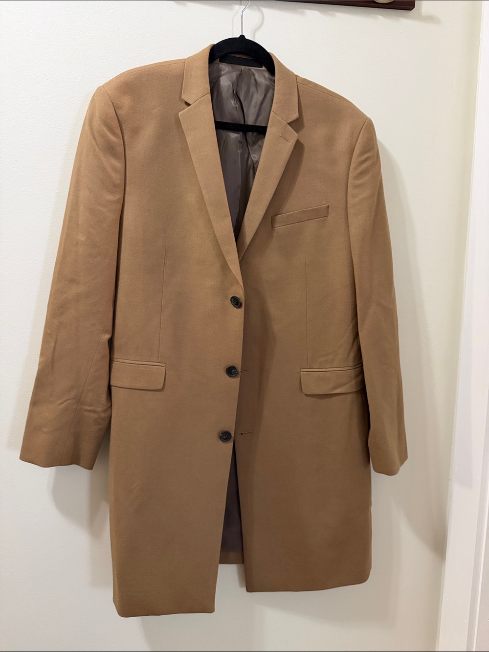 Topman Men’s Camel Single-Breasted Pea Coat Size us 44